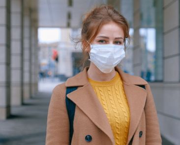 wearing a facemask in preparation for coronavirus