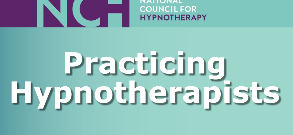 NCH logo with the words Practicing hypnotherapists